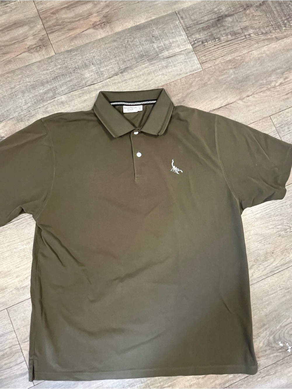 Olive Green Men's Polo with Subtle Chest Embroidery
